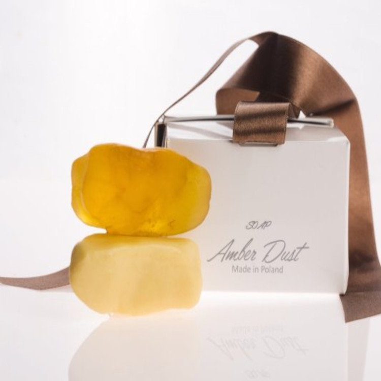 Komplet mydełek z pyłem bursztynowym